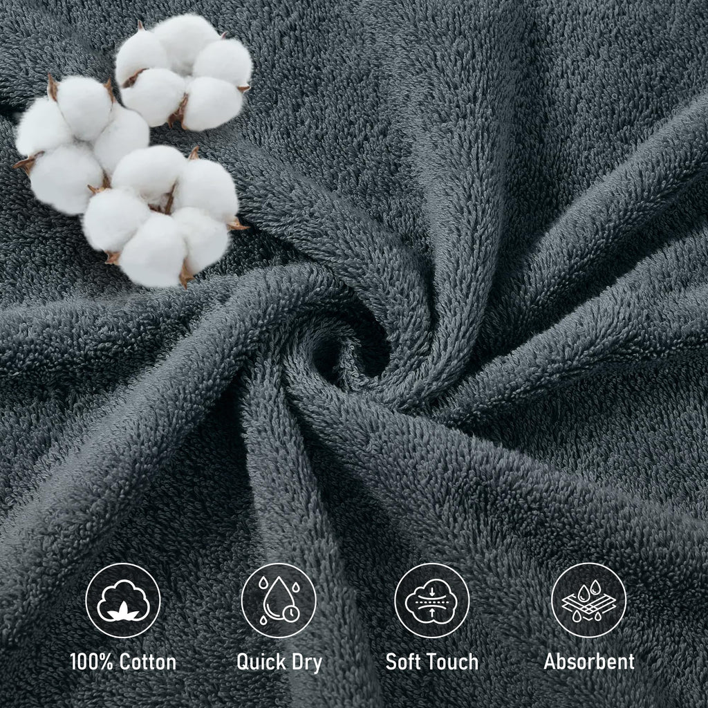LINENLINK 100% Cotton Bath Towels, 4 Pack