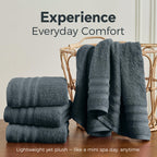 LINENLINK 100% Cotton Bath Towels, 4 Pack