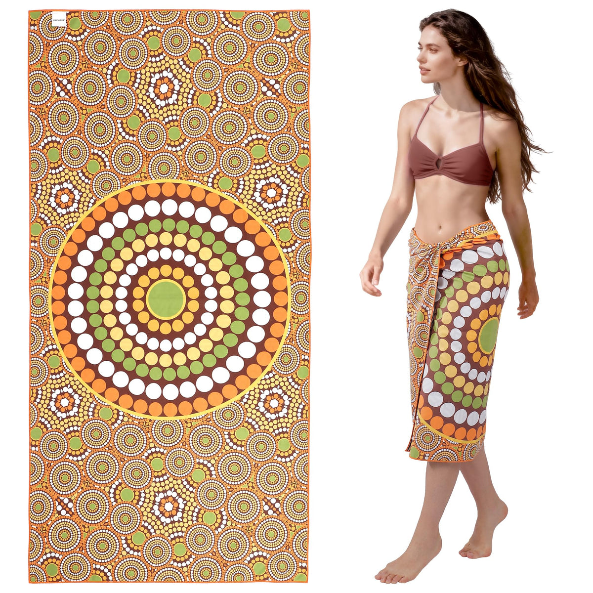 LINENLINK Microfiber Beach Towel, Dual-Sided Quick Dry Pool Towel with Pouch, Absorbent, Sand Free & Lightweight Compact Beach Blanket for Swimming, Yoga, Camping