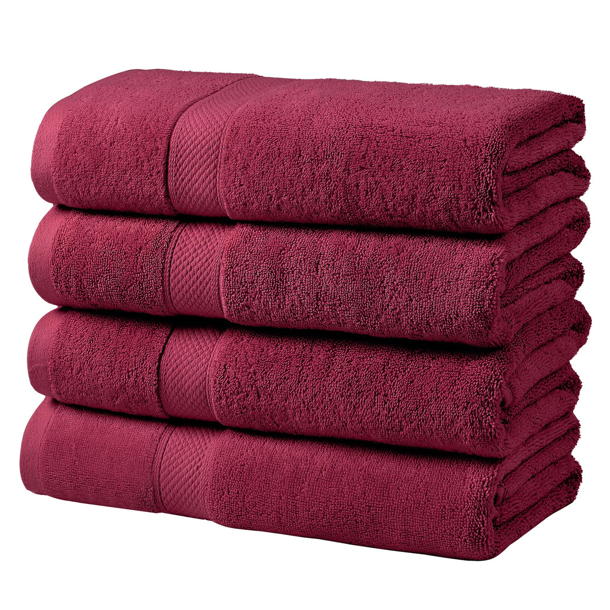 LINENLINK 100% Cotton Bath Towels, 4 Pack