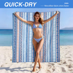 LINENLINK Oversized Microfiber Beach Towel- Extra Large Size Quick Dry Sand Free Camping Blanket Travel Swim Yoga Mat