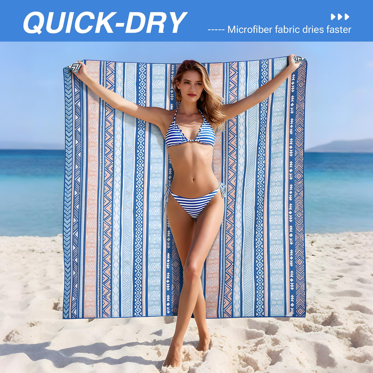 LINENLINK Oversized Microfiber Beach Towel- Extra Large Size Quick Dry Sand Free Camping Blanket Travel Swim Yoga Mat
