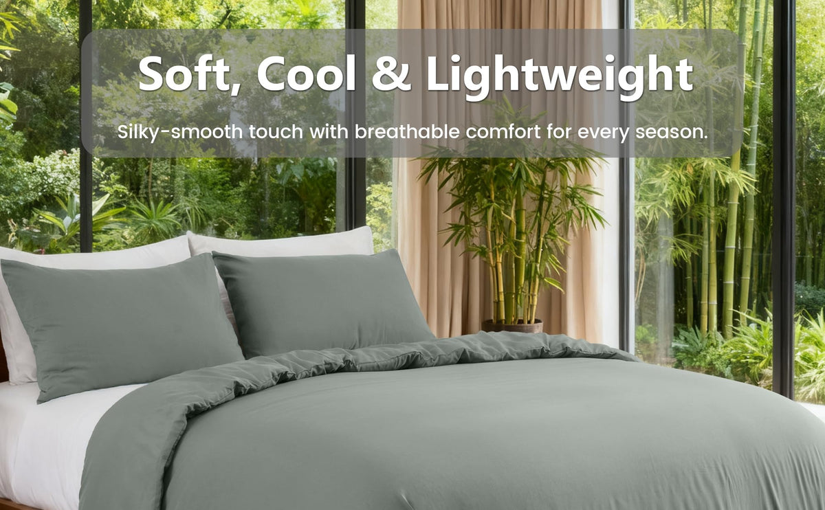 LINENLINK Cooling Bamboo Blend Quilt Cover Set