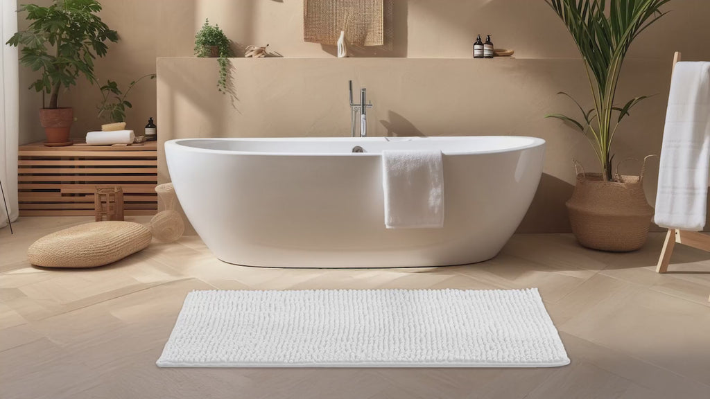 LINENLINK Chenille Bath Mat video