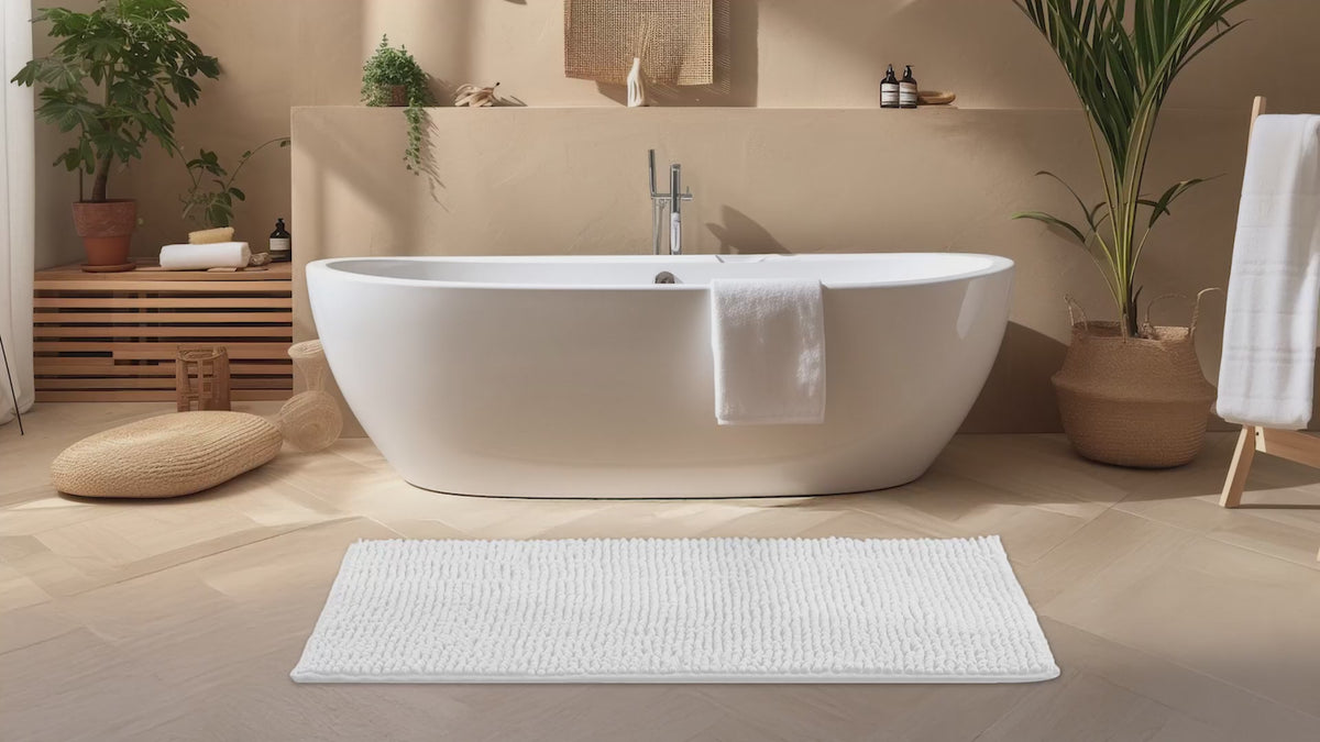LINENLINK Chenille Bath Mat video